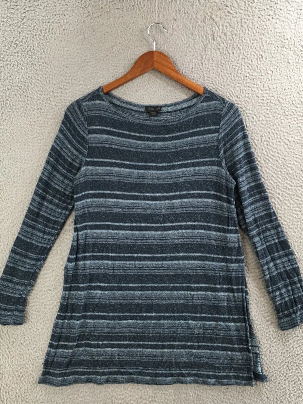 J. Jill Tunic Top Womens Small Petite Long Sleeve Casual Knit Striped Multicolor